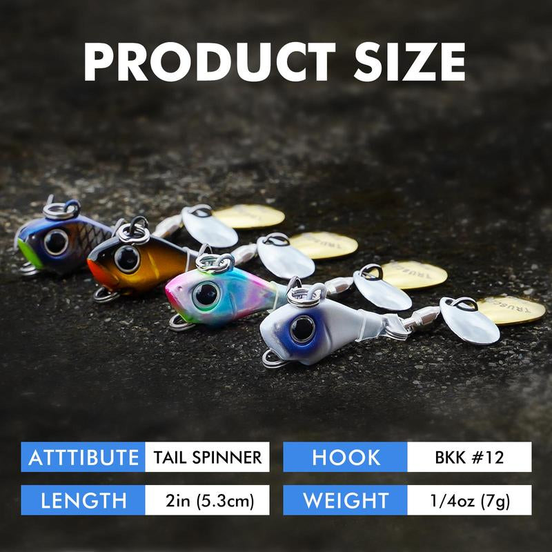 TRUSCEND Ultimate Search Bait with Vibrating Swimming Flashing and Jigging Action, Easy Catch Fishing Lures for All Levels & Species, Long Cast Dual-Blade Jig Spinners, Vibespinner with BKK Sharp Hook