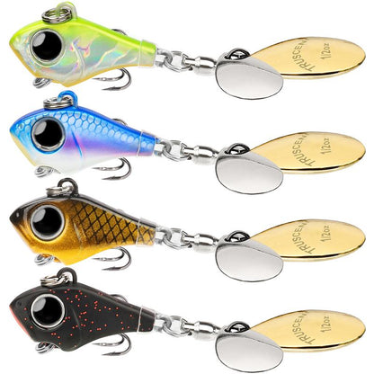 TRUSCEND Ultimate Search Bait with Vibrating Swimming Flashing and Jigging Action, Easy Catch Fishing Lures for All Levels & Species, Long Cast Dual-Blade Jig Spinners, Vibespinner with BKK Sharp Hook