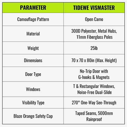 [Dealsforyoudays] Tidewe Vismaster 270° See-Through Hunting Blind with No-Trip Door Deer Blinds