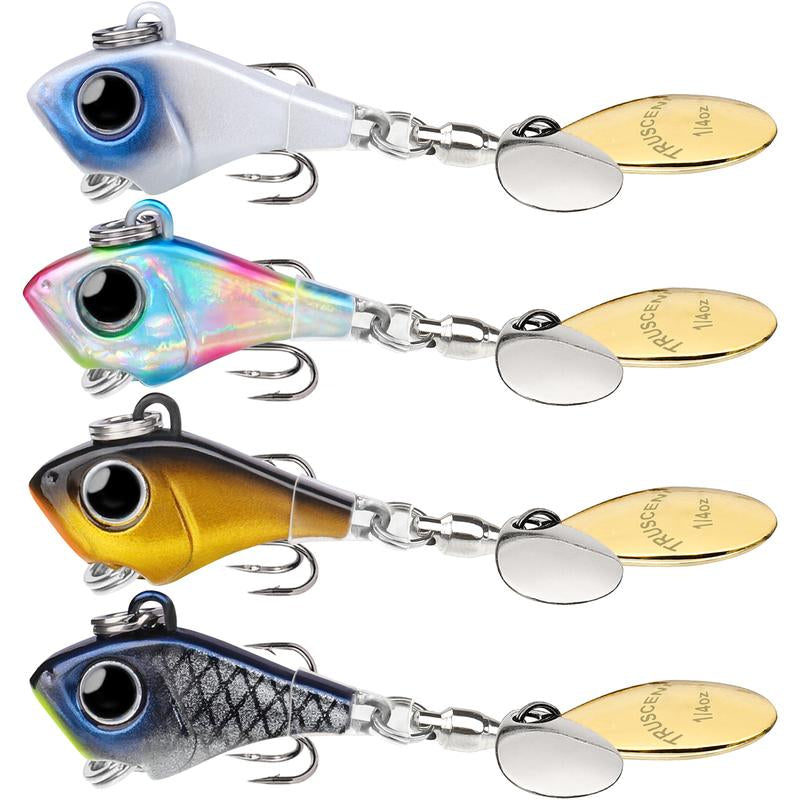 TRUSCEND Ultimate Search Bait with Vibrating Swimming Flashing and Jigging Action, Easy Catch Fishing Lures for All Levels & Species, Long Cast Dual-Blade Jig Spinners, Vibespinner with BKK Sharp Hook