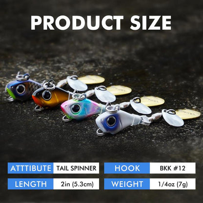 TRUSCEND Ultimate Search Bait with Vibrating Swimming Flashing and Jigging Action, Easy Catch Fishing Lures for All Levels & Species, Long Cast Dual-Blade Jig Spinners, Vibespinner with BKK Sharp Hook